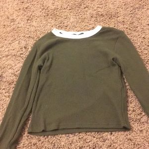 Green cropped sleeve from forever 21